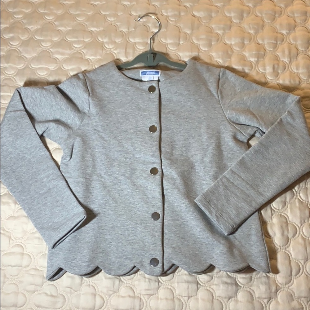 Jacadi Paris girls grey Cardigan w/ silver snaps